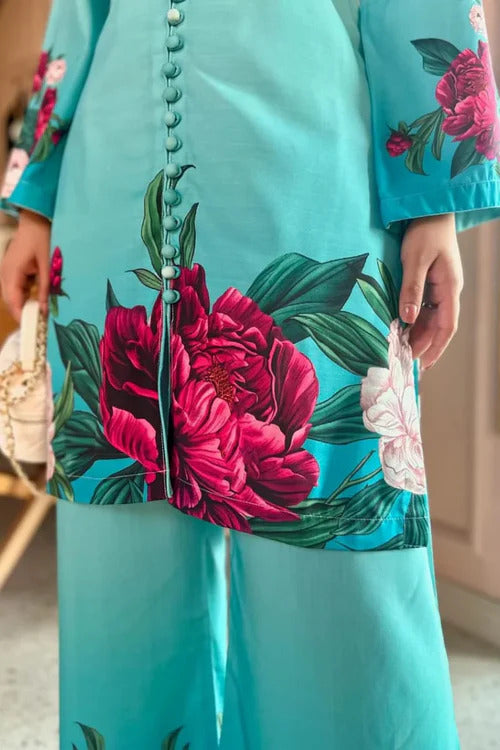 Digital Front & Back Dot Print Co-Ord Set – 2 Piece Premium Ensemble