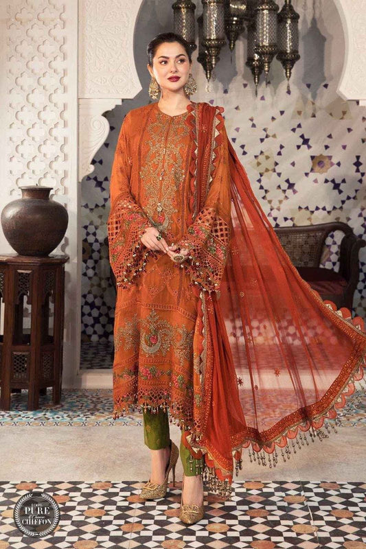 Maria B Katha Winter Collection – Pure Dhanak Embroidered Dress with Shawl