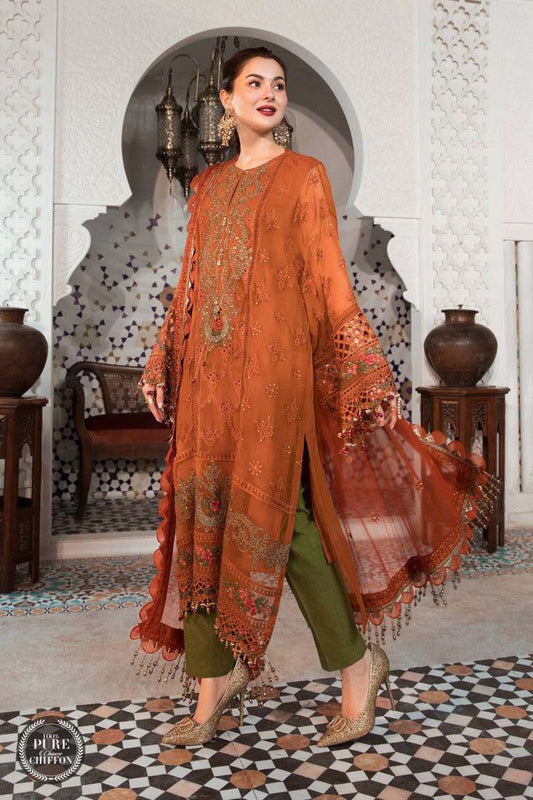Maria B Katha Winter Collection – Pure Dhanak Embroidered Dress with Shawl
